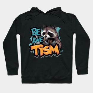 Be In Awe Of My Tism, Raccoon Graffiti Desain Hoodie